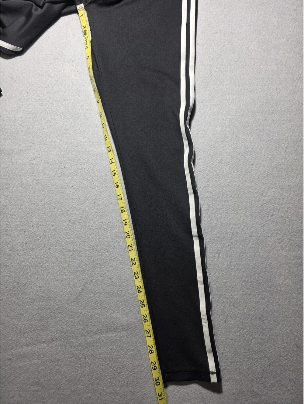 Women's Adidas Climalite Athletic Leggings Black/White 3-Stripe Size Medium - Picture 4 of 9